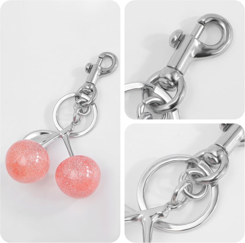 FASTFAIRY Keychain Cherry Bag Charms Purse: Key Chains Women Cute - Car keyrings leather handbags - Valentines Day Gifts - Image 5
